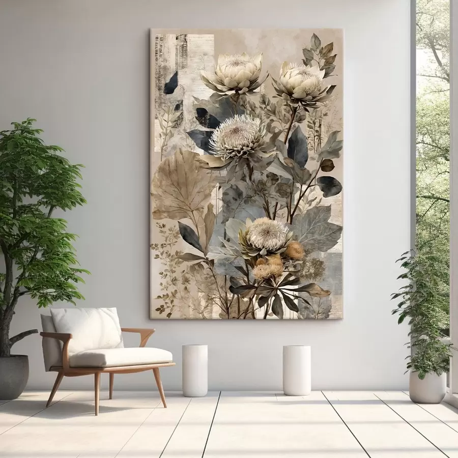 Pilt Botaaniline kompositsioon vaoshoitud värvipalettis s47755