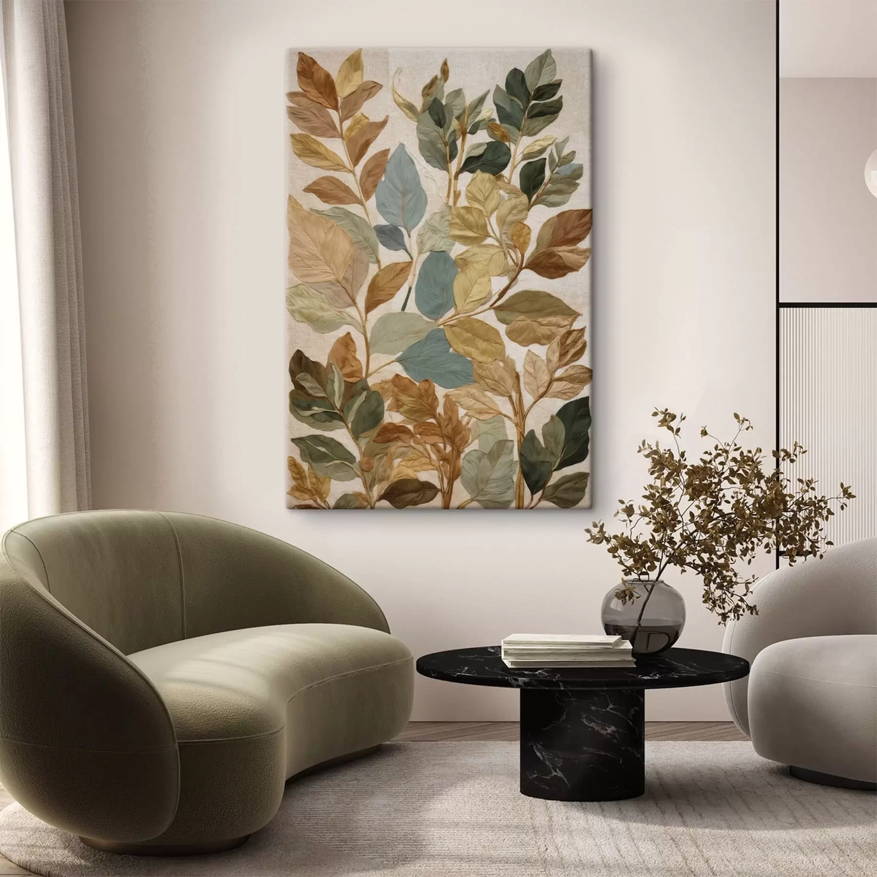 Pilt Dekoratiivsed lehed soojas looduslikus värvipalettis s47759