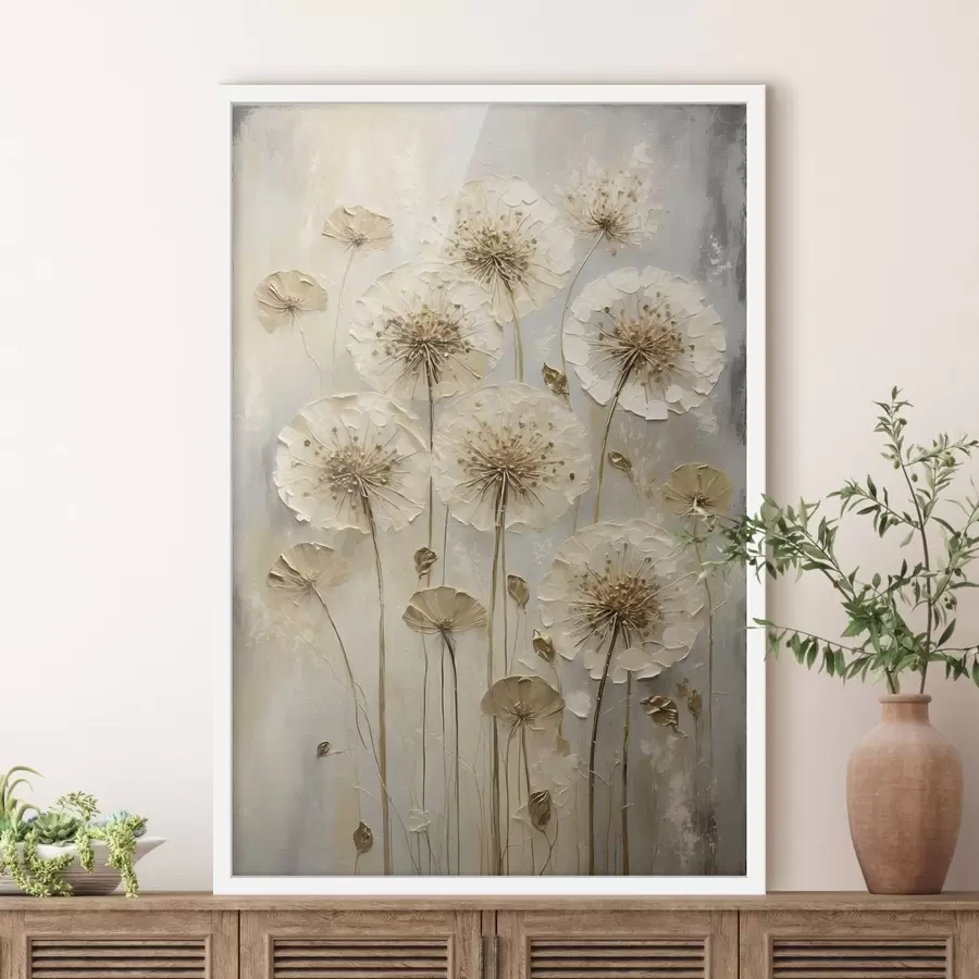 Fototapeedid Kõrged kreemikad lilled heledal taustal f47282