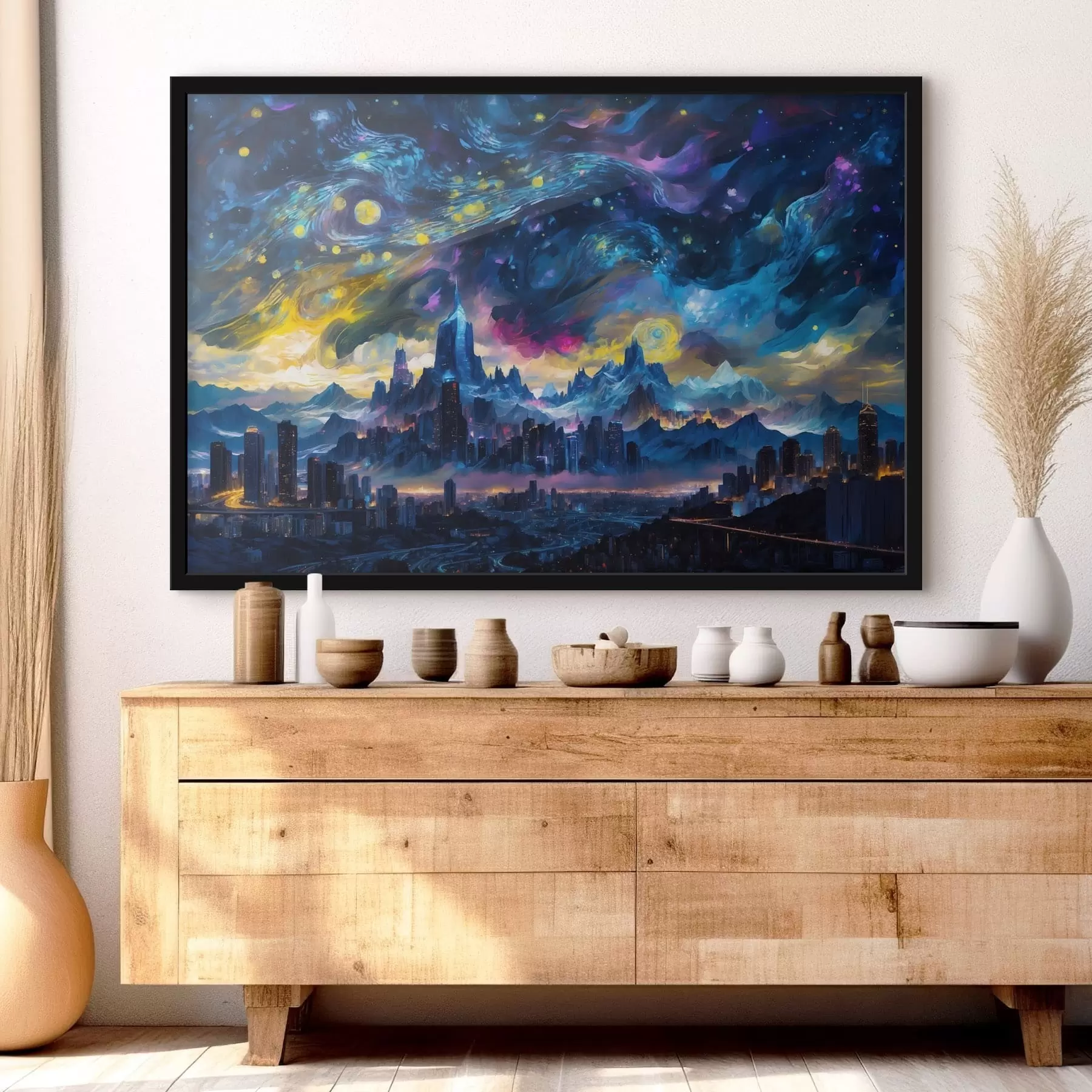 Fototapeedid Fantasi linn särava öötaeva all f47288