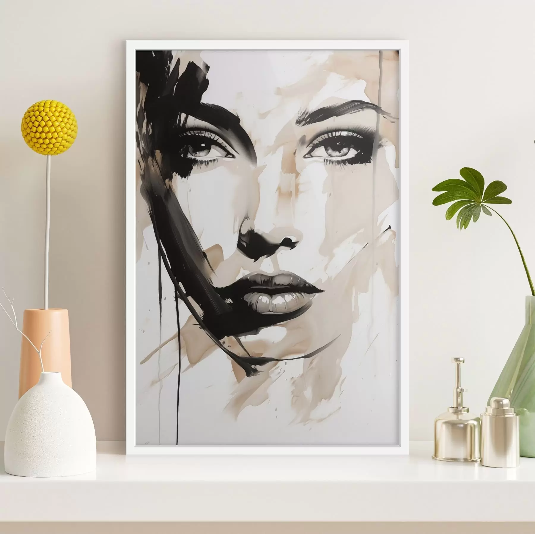 Fototapeedid Abstraktne naisportree heledates toonides f47290