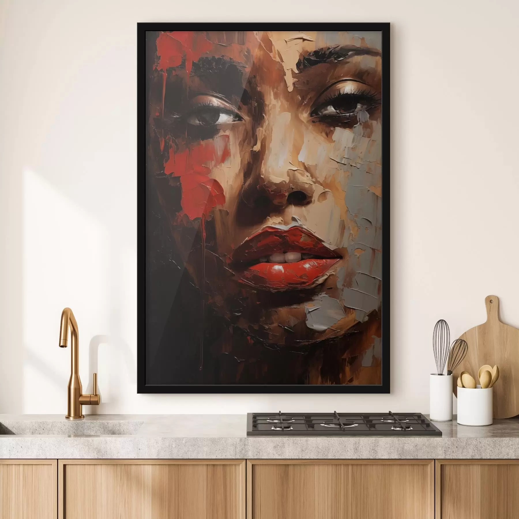 Fototapeedid Ere naisportree punaste aksentidega f47293