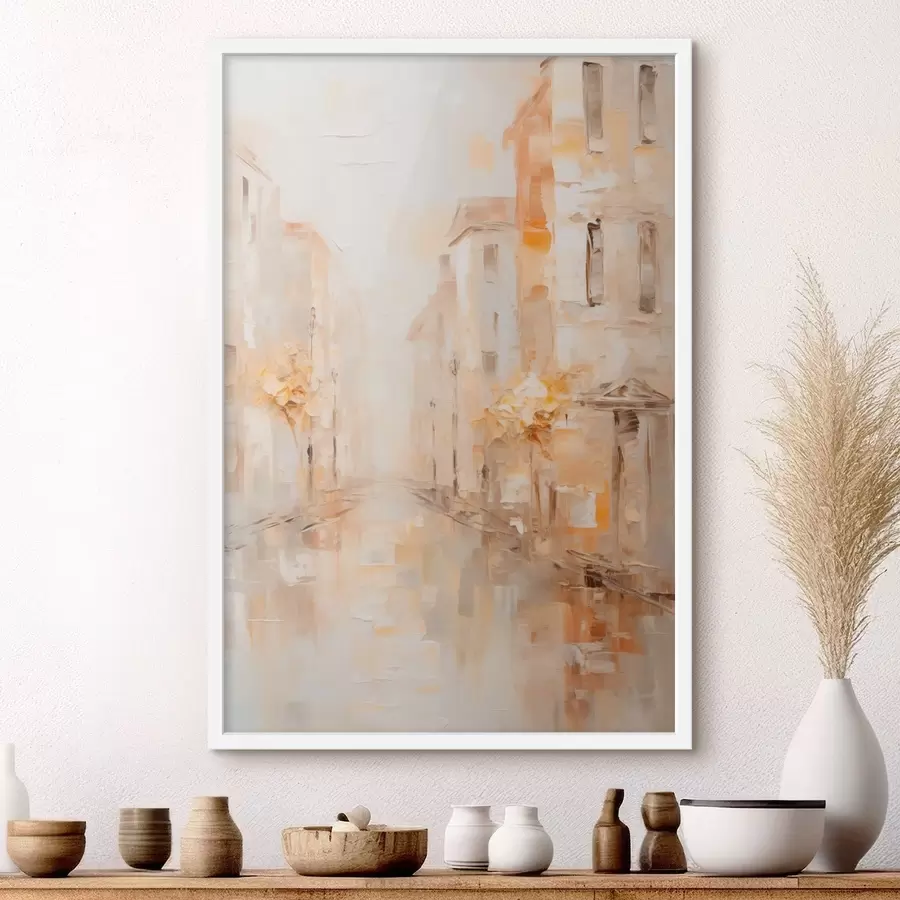 Fototapeedid Pehme linnatänav soojades toonides f47302