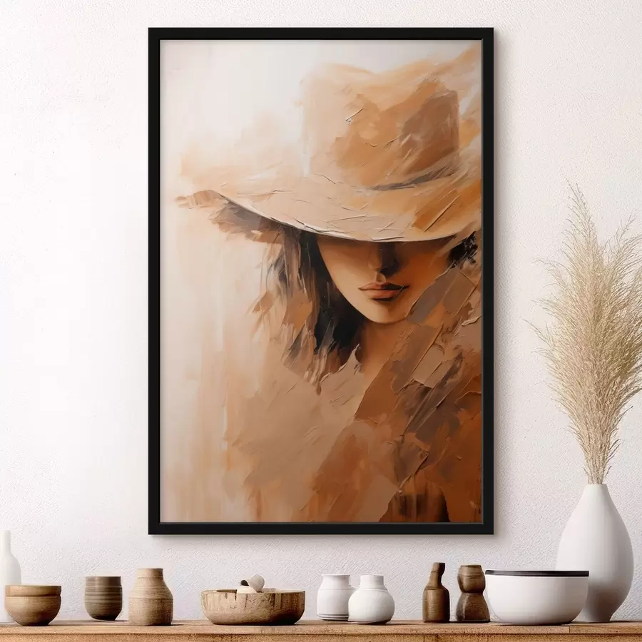 Fototapeedid Kübaraga naine tekstuurse sooja pintslitõmbega f47315