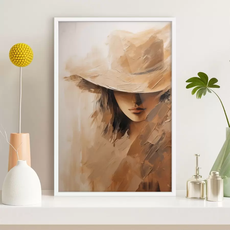 Fototapeedid Kübaraga naine tekstuurse sooja pintslitõmbega f47315