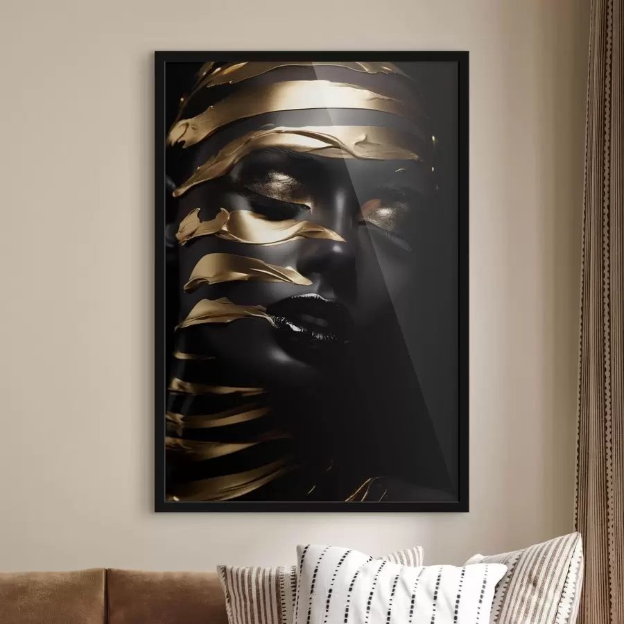 Fototapeedid Tume tooniga ja triipudega nägu f47321