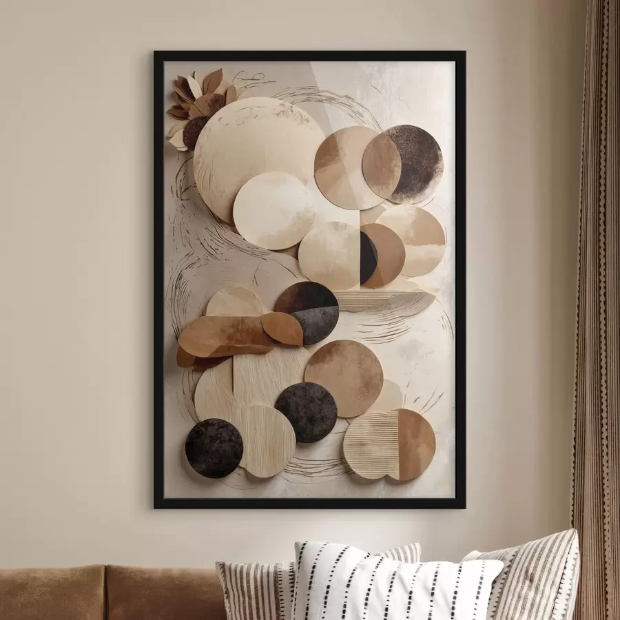 Fototapeedid Soojades toonides ümarate kujundite kompositsioon f47751