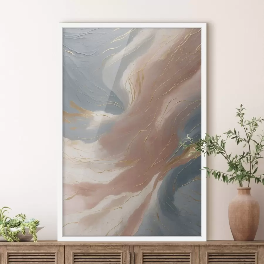 Fototapeedid Abstraktsed lained pehmetes sinistes ja roosades toonides f47753