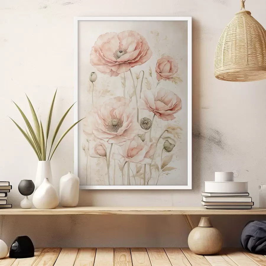 Fototapeedid Õrnad lilled heleroosa toonides f47756