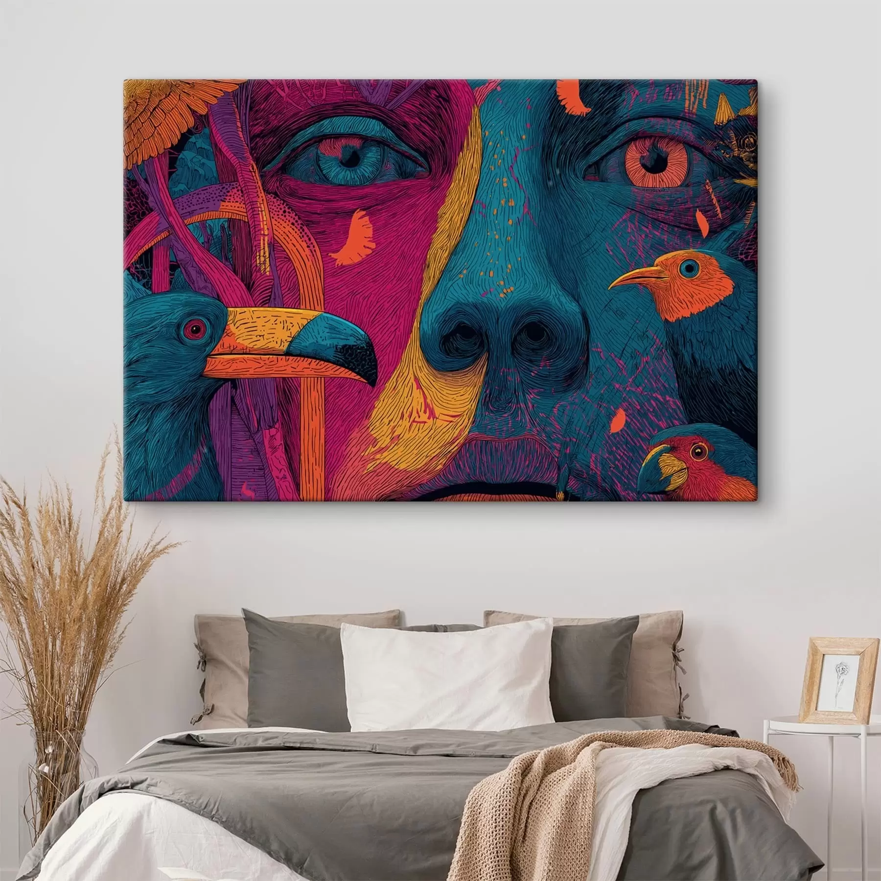 Pilt Psühhedeelne portree lindudega s47789