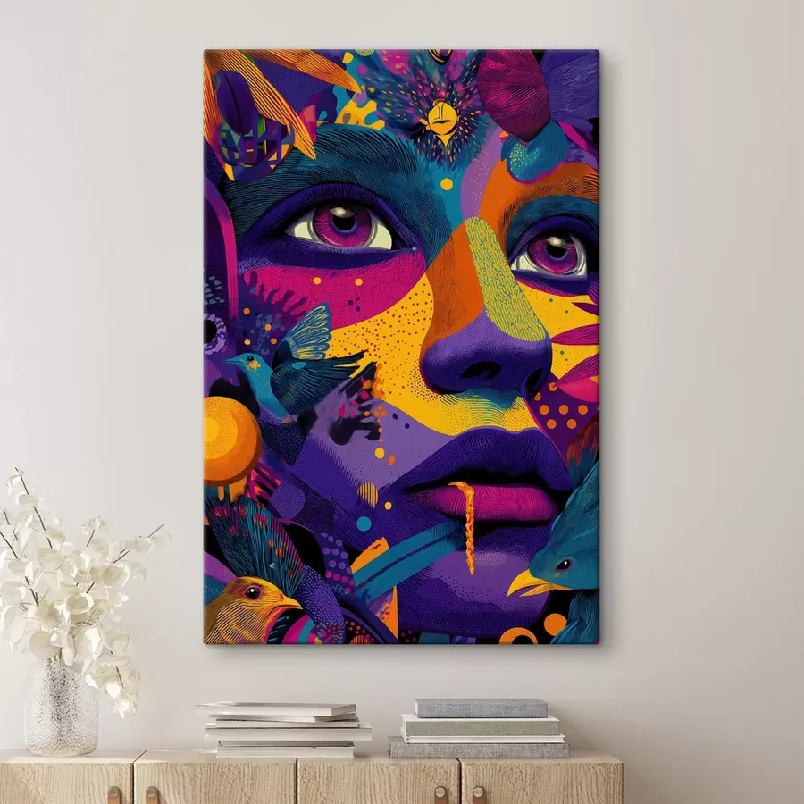 Pilt Psühhedeelne portree lindudega s47790