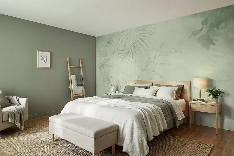 Fototapeedid Lineaarne taimestik jaheda sinise taustaga w05128v2