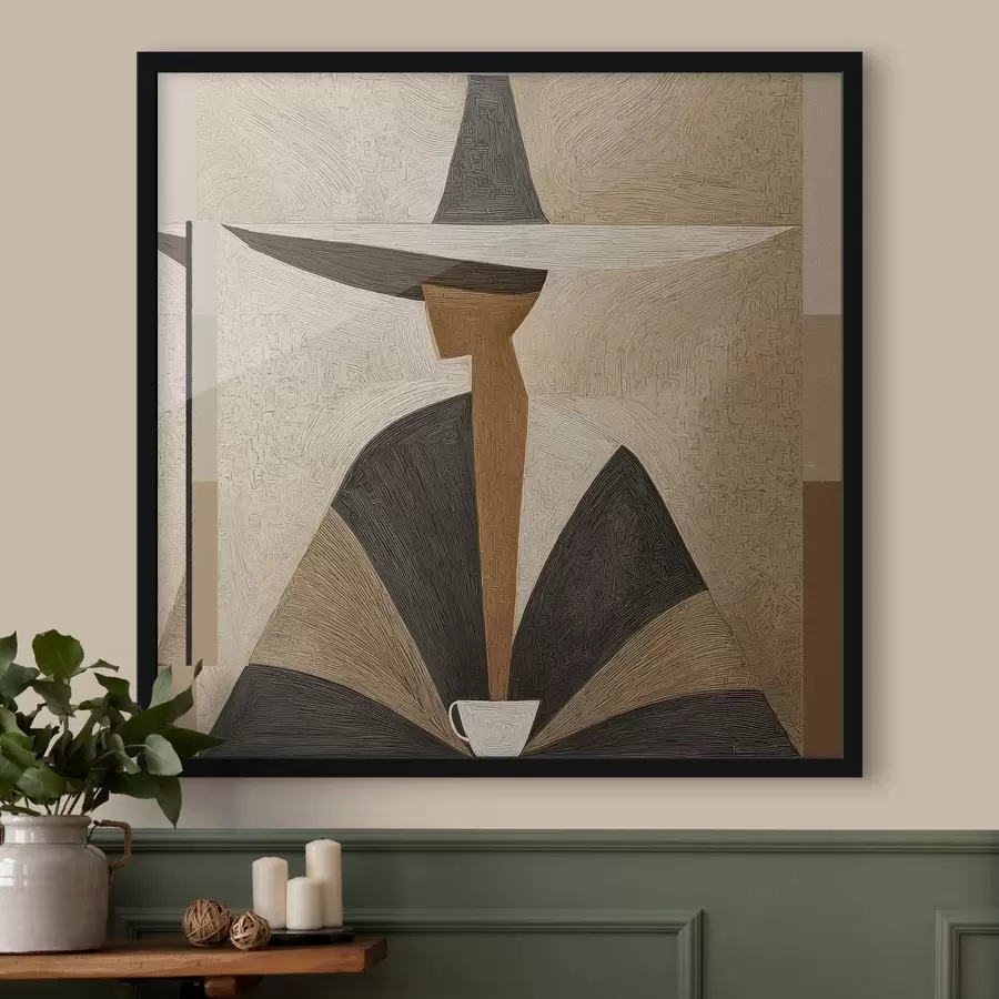 Fototapeedid Abstraktne portret w kapeluszu f47842