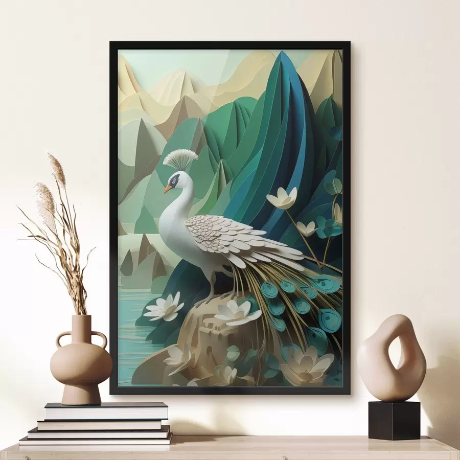 Fototapeedid Roheline taustaga paabulind f47901