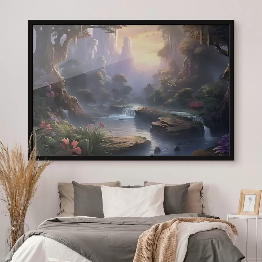 Fototapeedid Vesiputoukset satumetsässä f47893