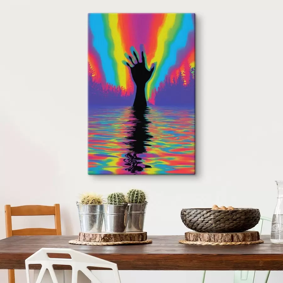 Pilt Käe siluett vee kohal s47903