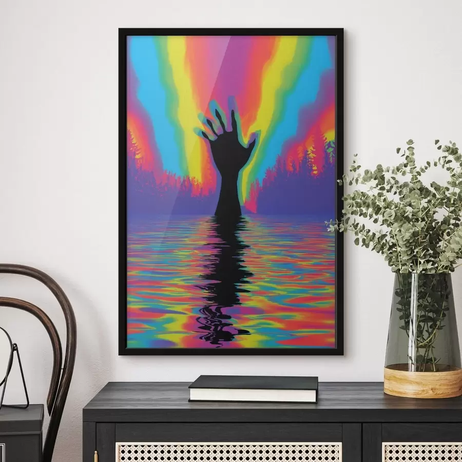 Fototapeedid Käe siluett vee kohal f47903