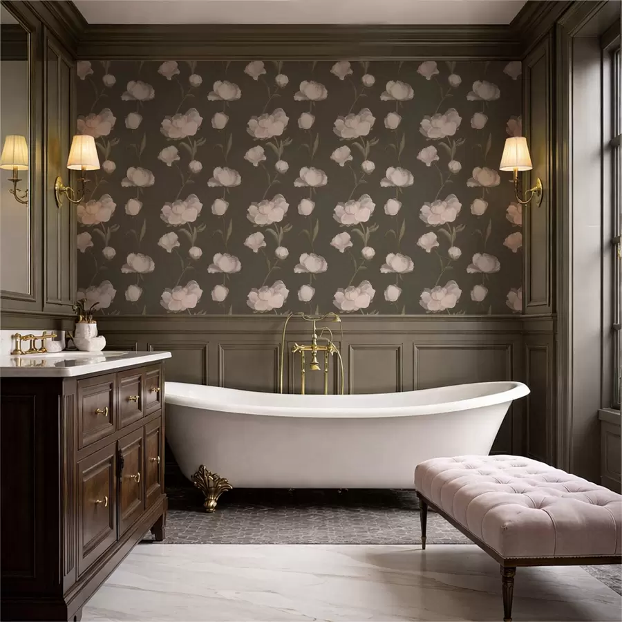 Fototapeedid Pehmed roosad pioonid tumedal taustal a01114v1