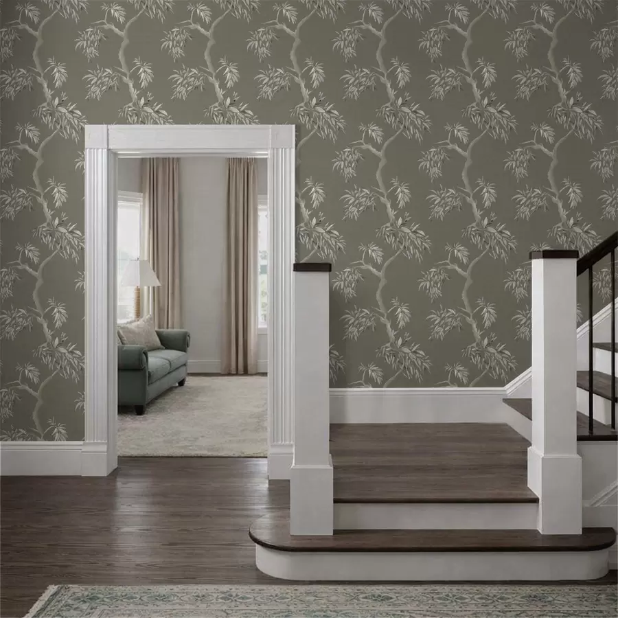 Fototapeedid Kerge oks lehtedega oliivirohelisel taustal a01117v1