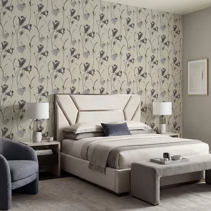 Fototapeedid Hallid kellukesed helebeežil taustal a01119