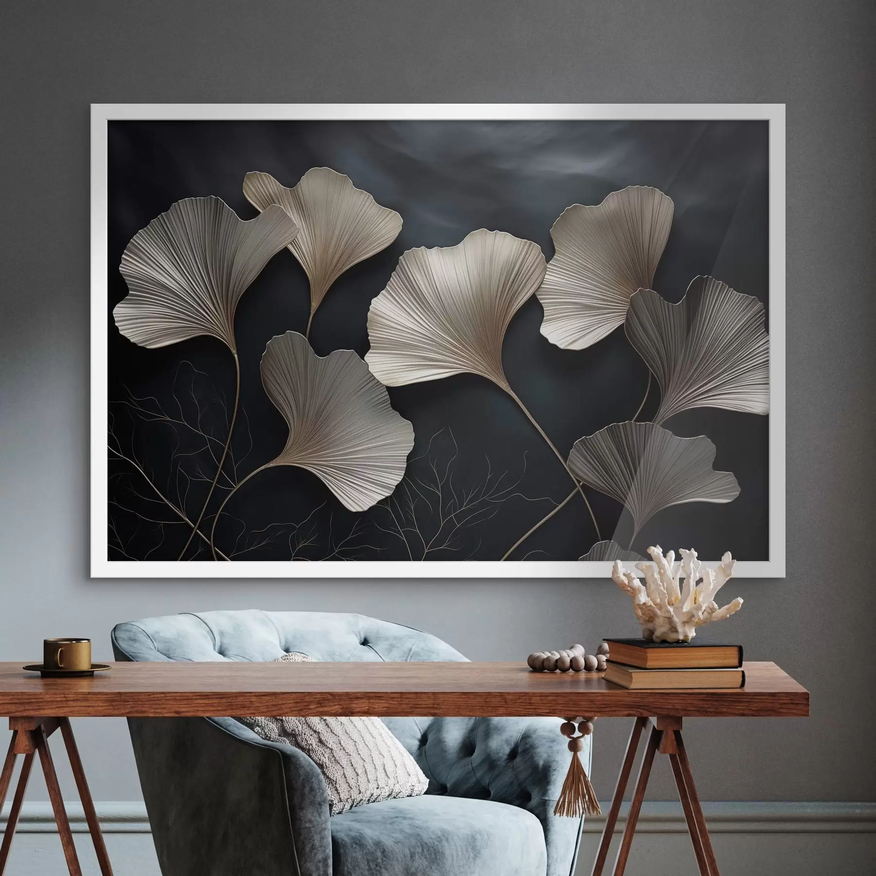 Fototapeedid Hõlmikpuu lehed tumedal taustal f48008