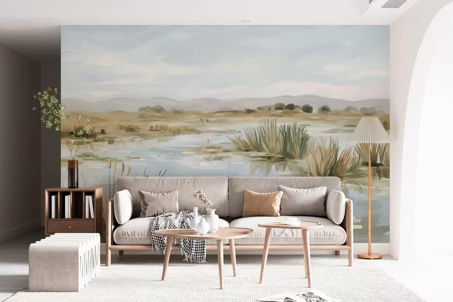 Fototapeedid Vaikne, rahulik järv maaliline maastik w05214