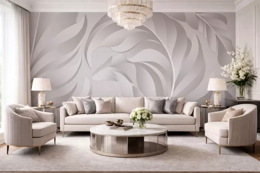 Fototapeedid suured tekstuuriga suled pärlmuttertoonides w05231v2