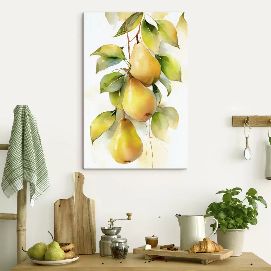 Pilt mahlakad kollased pirnid akvarellistiilis s47931