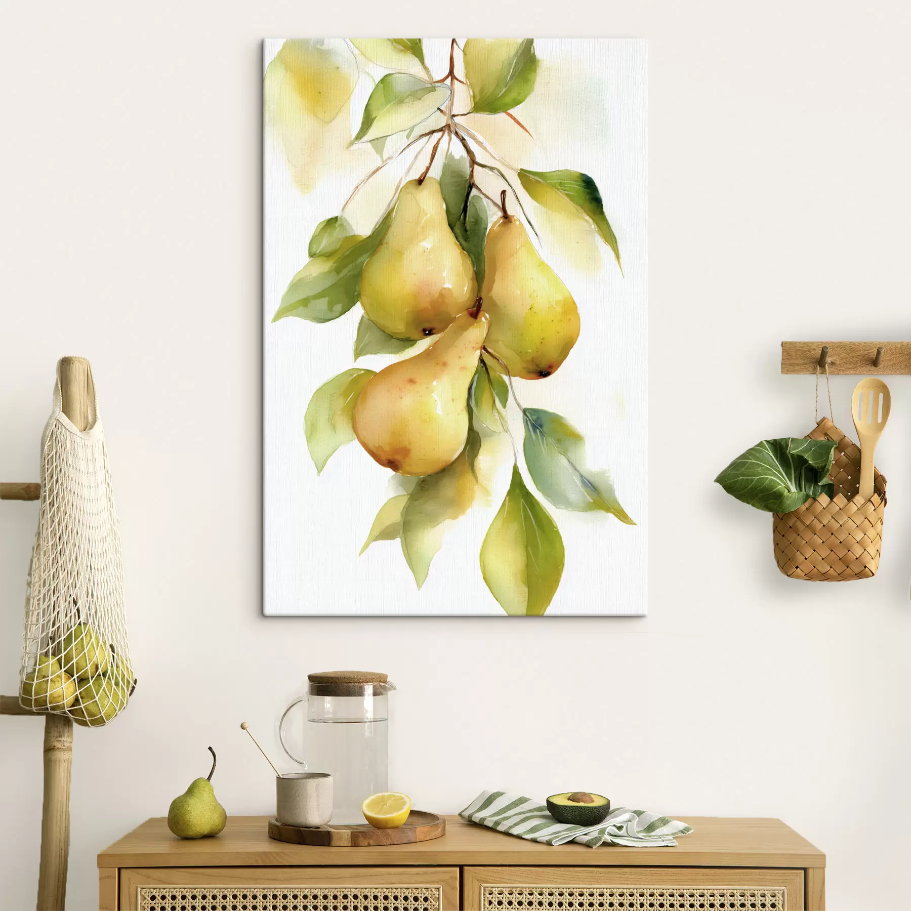 Pilt mahlakad kollased pirnid akvarellistiilis s47932