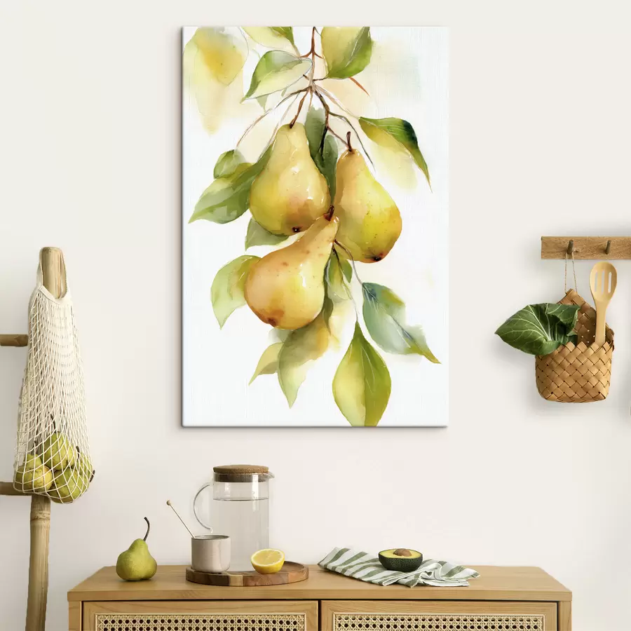 Pilt mahlakad kollased pirnid akvarellistiilis s47932