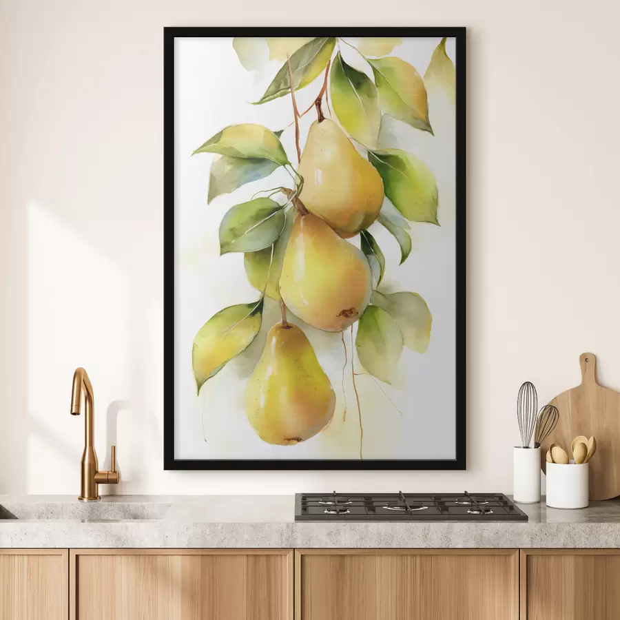 Fototapeedid mahlakad kollased pirnid akvarellistiilis f47931