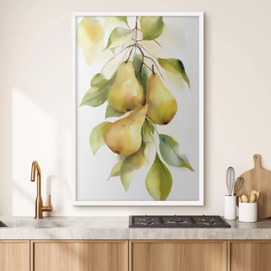 Fototapeedid mahlakad kollased pirnid akvarellistiilis f47932