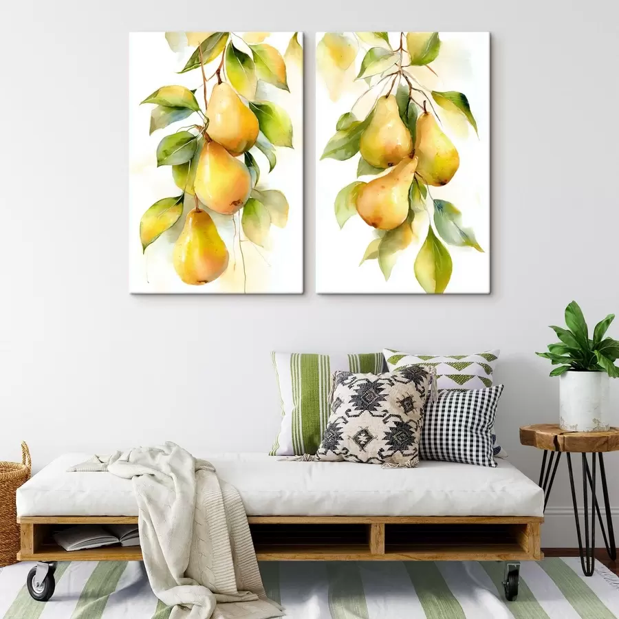 Pilt mahlakad kollased pirnid akvarellistiilis m30088