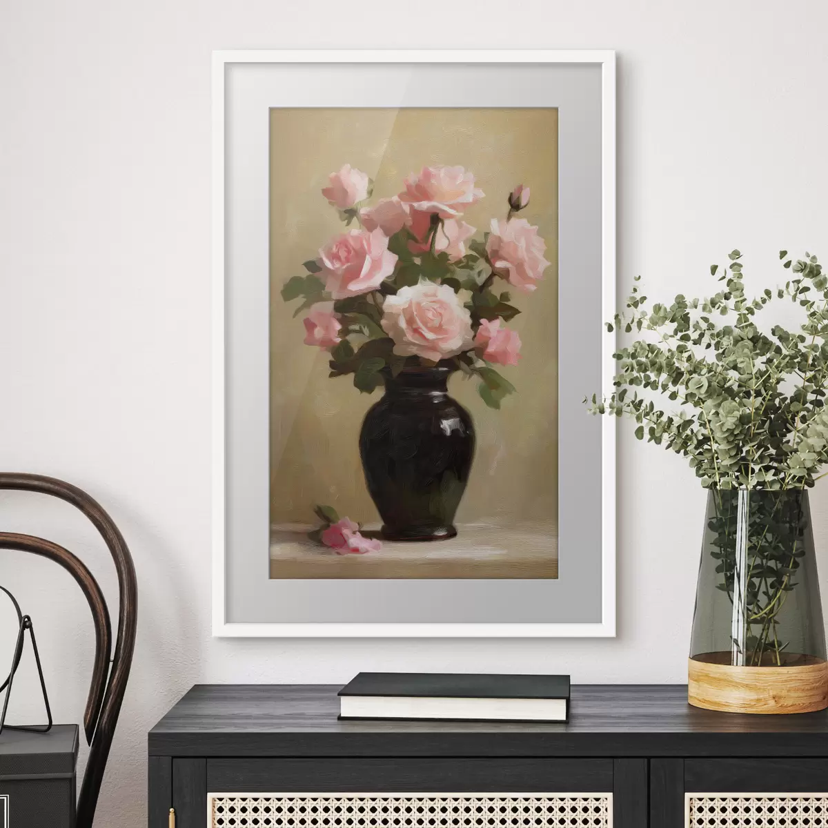 Plakat Vaas roosidega f48125
