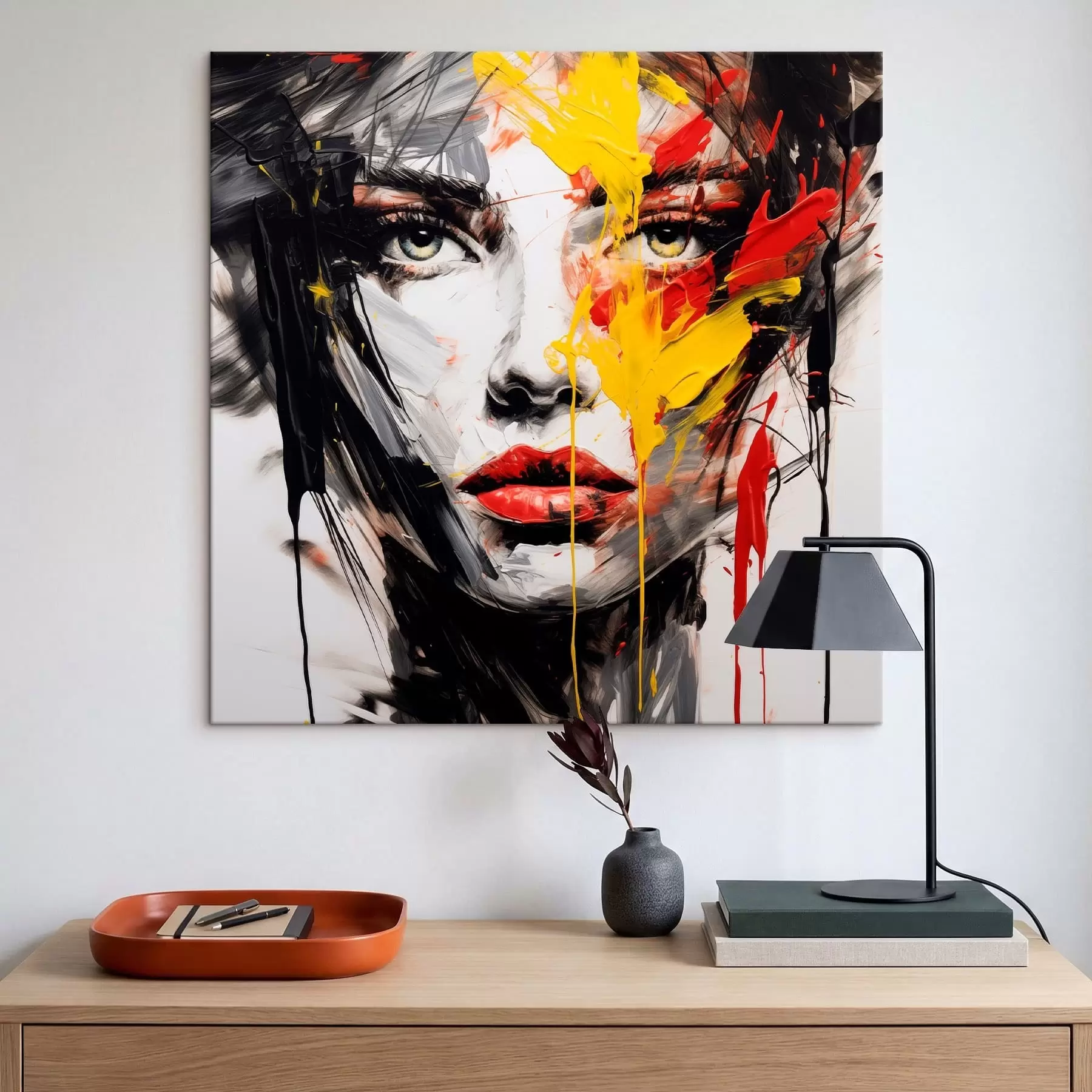 Fototapeedid Naise portree julge pintslitõmbega s48088