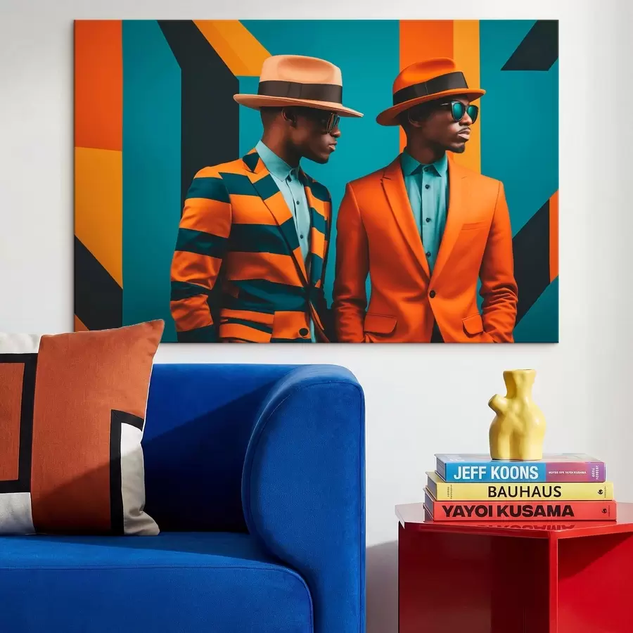 Pilt Kaks meest ereda värvi ülikondades ja kübarates s48091