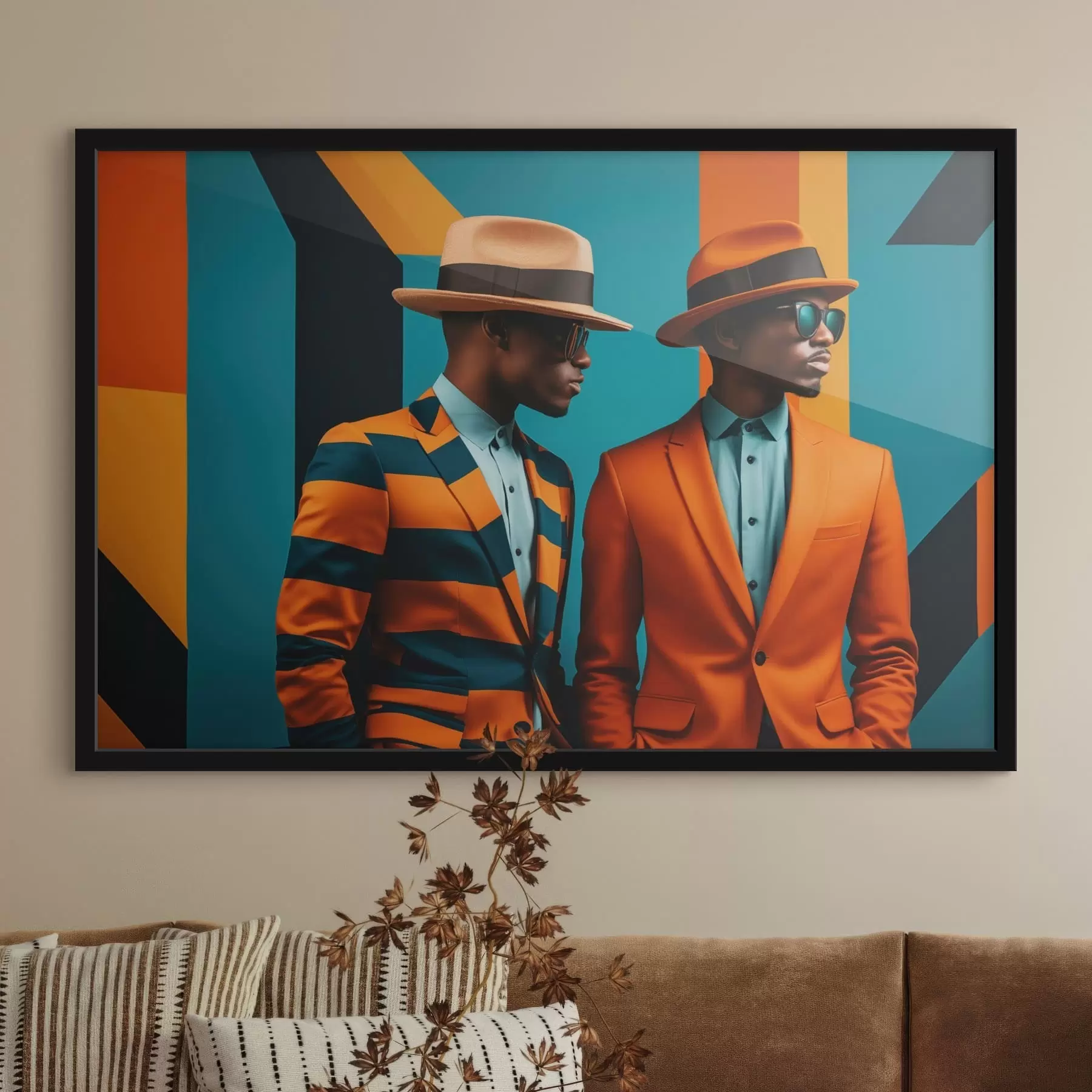 Fototapeedid Kaks meest ereda värvi ülikondades ja kübarates f48091