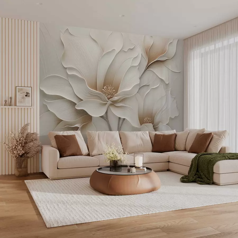 Fototapeedid Reljeefne beež lill reljeef lähedalt w05269