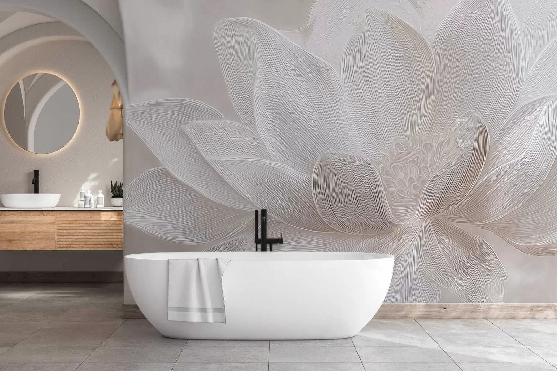 Fototapeedid Abstraktsed voolavad lained helebeežides toonides w05266