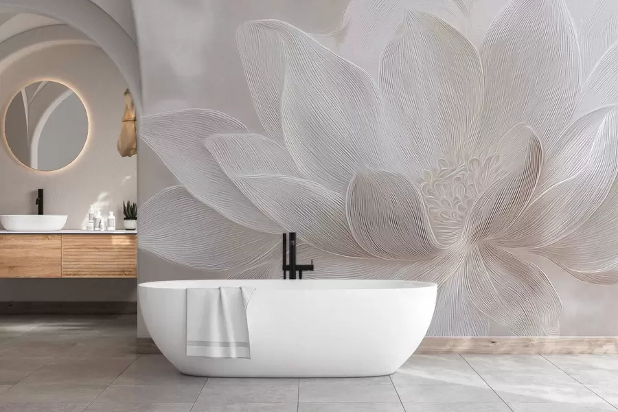 Fototapeedid Abstraktsed voolavad lained helebeežides toonides w05266