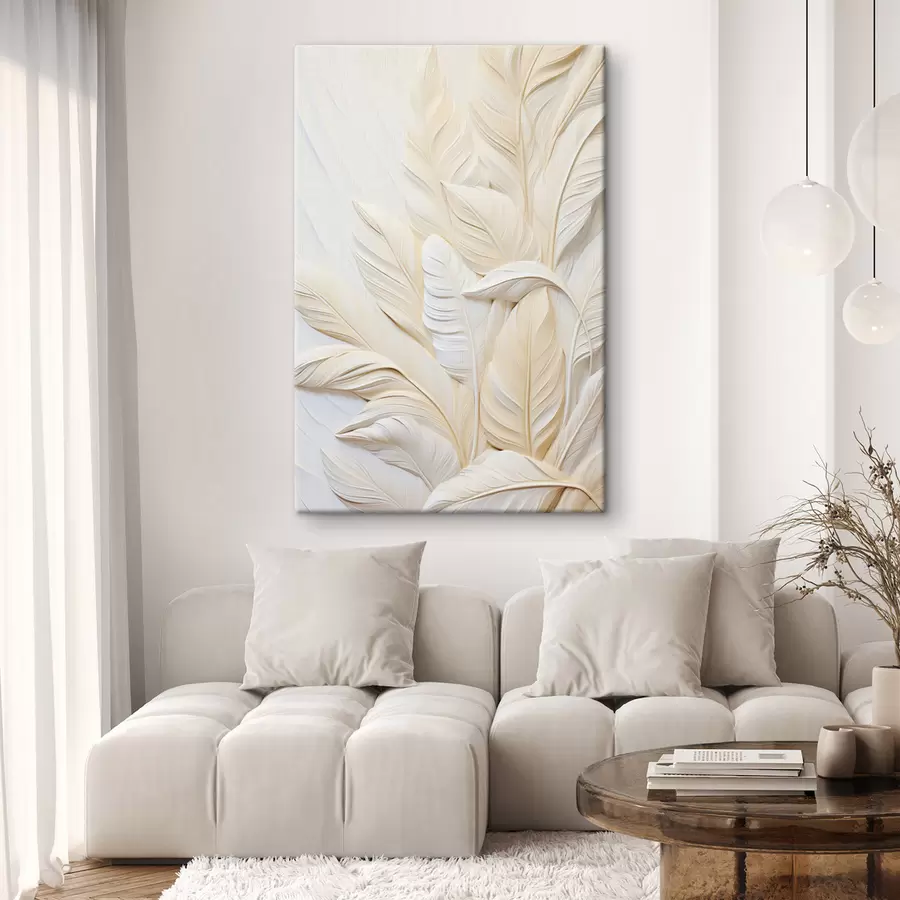 Pilt Kreemikarva suled, mis üksteisega kattuvad, pehme, heleda taustaga s47883