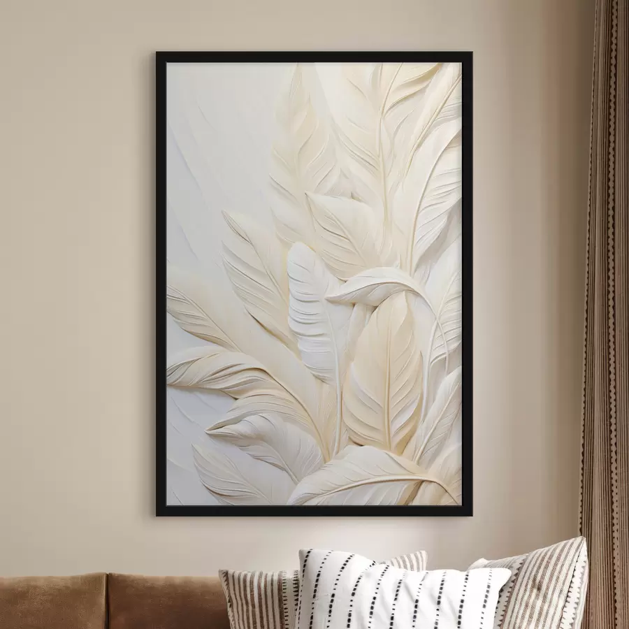 Fototapeedid Kreemikarva suled, mis üksteisega kattuvad, pehme, heleda taustaga f47883