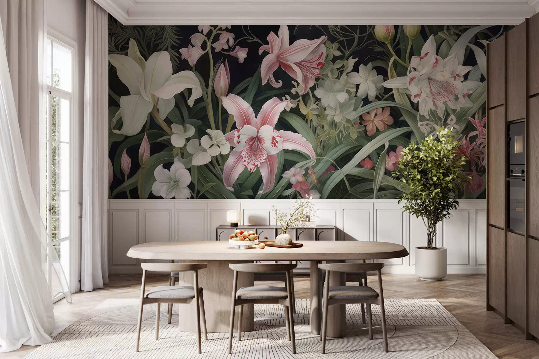 Fototapeedid Fantastilised lilled tumedal taustal w05278