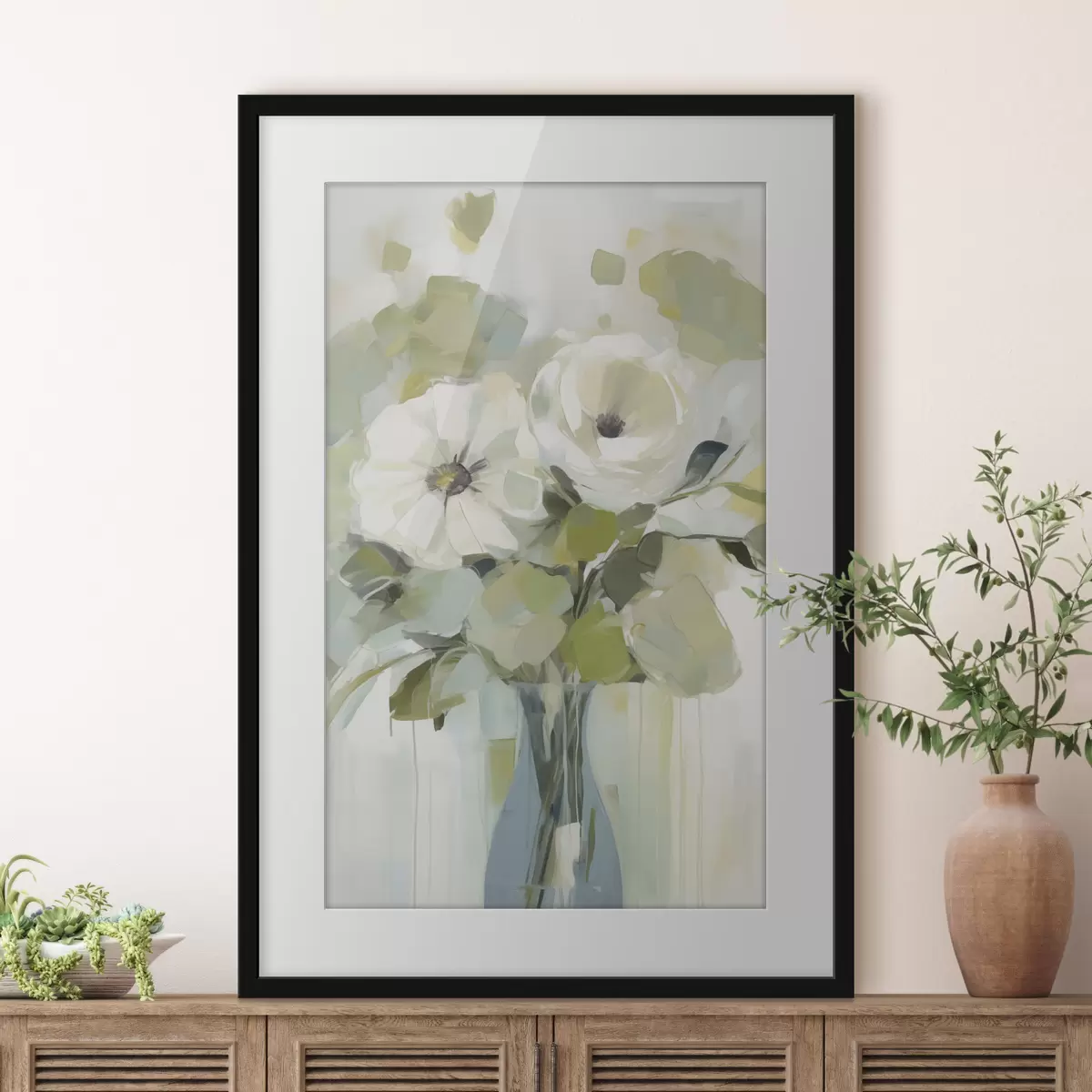Plakat Lilled vaasis imitatsioonmaal f48167