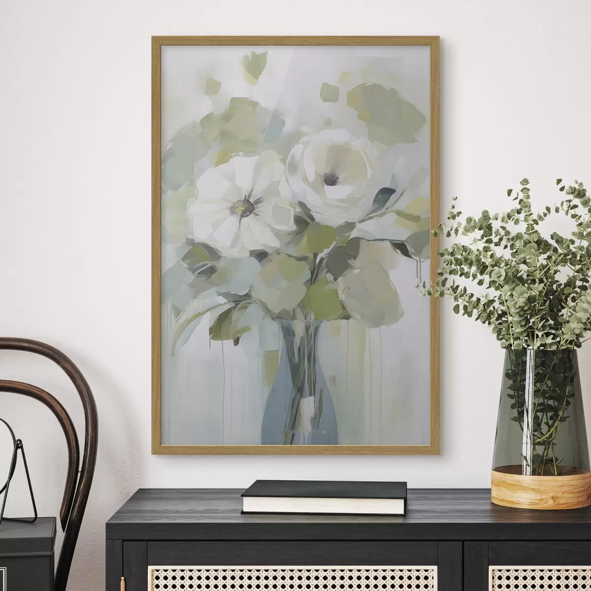 Plakat Lilled vaasis imitatsioonmaal f48167