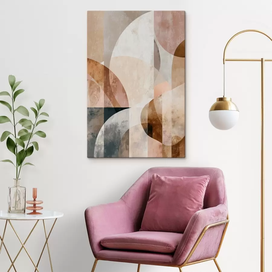 Pilt Kaasaegne kompositsioon ringikujuliste vormide ja vertikaalsete joontega s47980