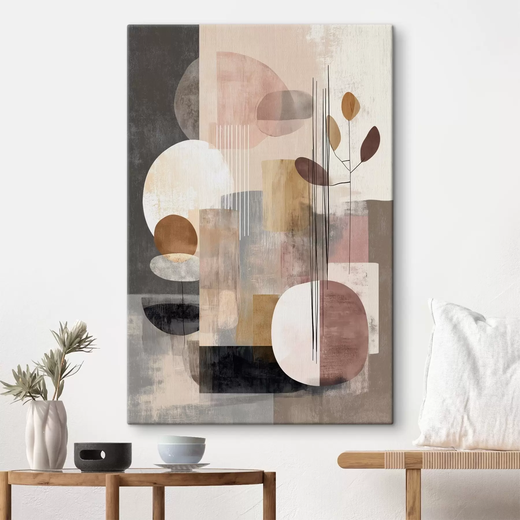 Pilt Digitaalse maalikunstistiilis kollaaž botaaniliste elementidega s47981