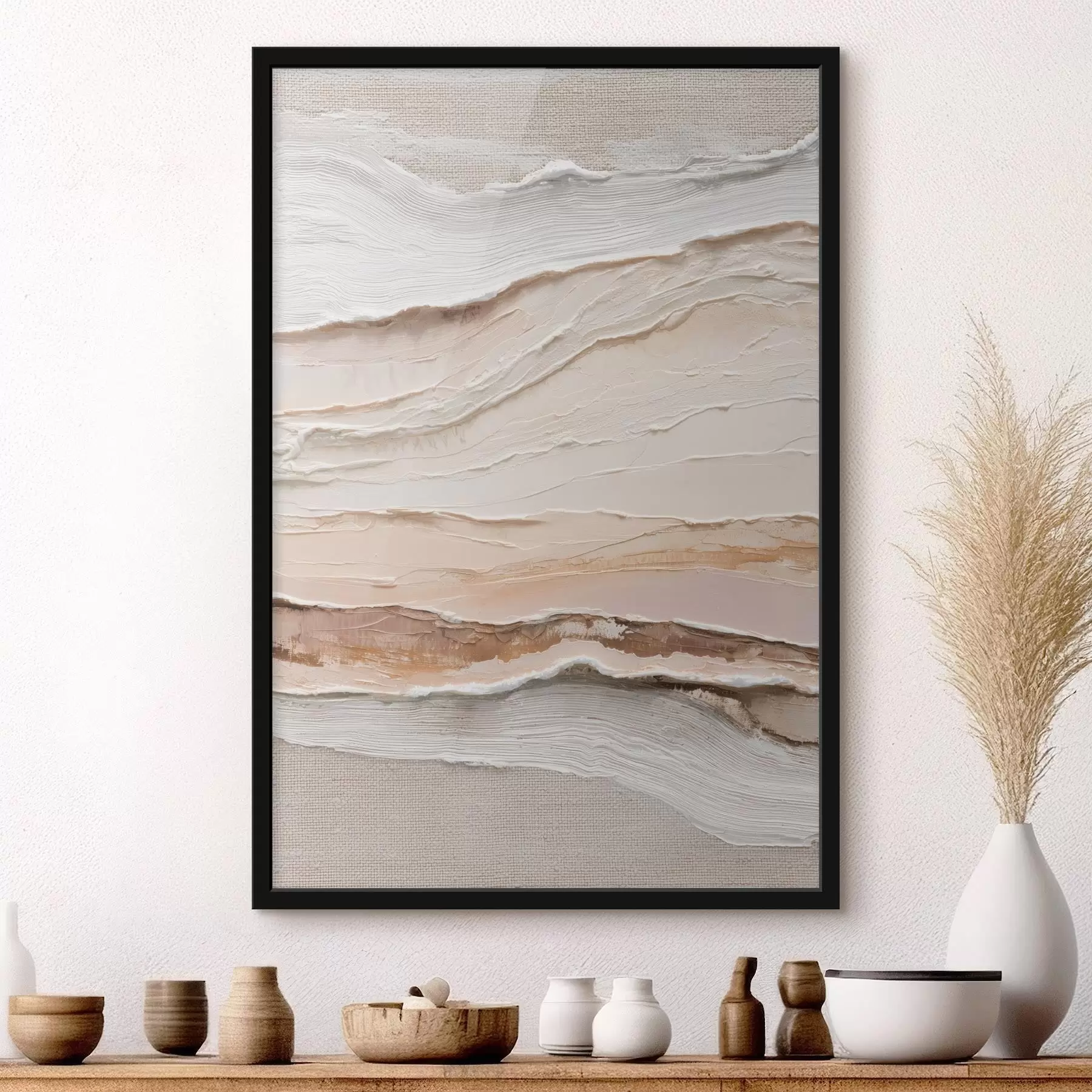 Fototapeedid Kihtide kompositsioon liivastes ja kreemikates toonides f47966