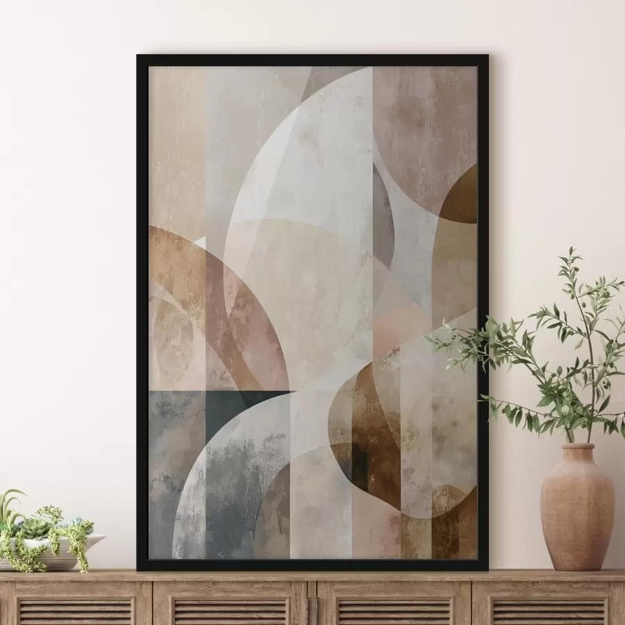 Fototapeedid Kaasaegne kompositsioon ringikujuliste vormide ja vertikaalsete joontega f47980