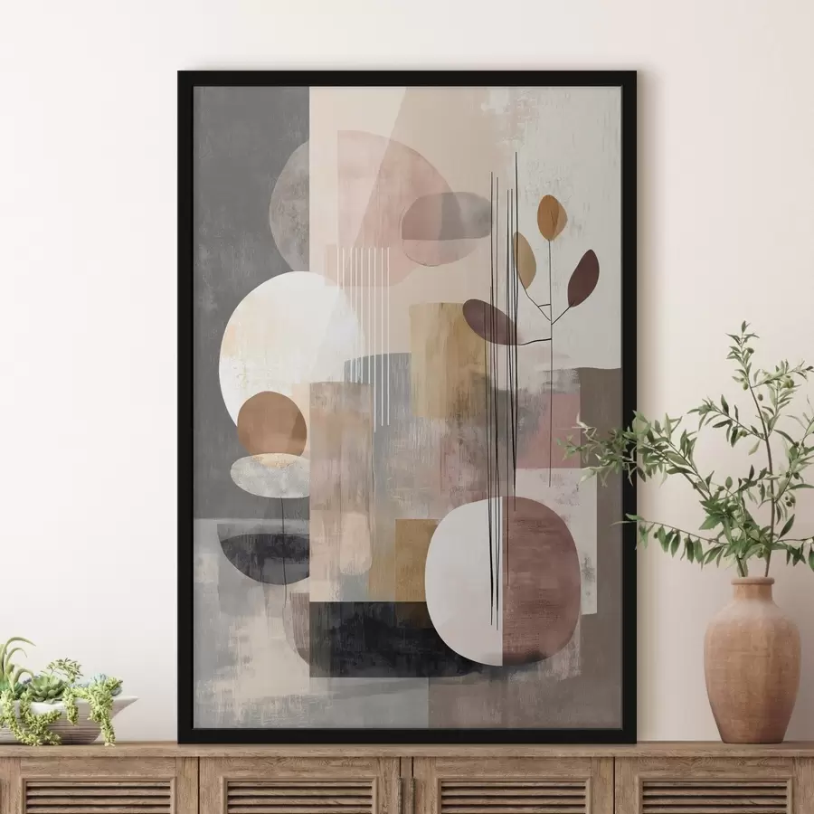 Fototapeedid Digitaalse maalikunstistiilis kollaaž botaaniliste elementidega f47981